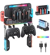 [Switch 2/1/OLED Compatible] RGB Switch 2 (2025) Wall Mount Kit for Joycon Charger, Switch2 Contr...
