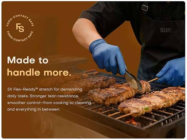 5X Flex-ReadY stretch for daily tasks tear-resistance smoother control cooking to cleaning 