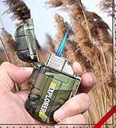 Torch Lighter, Refillable Butane Lighter, Windproof Outdoor Gas Lighter Adjustable Jet Flame Ligh...