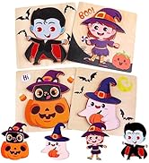 DIYASY Halloween Wooden Puzzles for Kids, Montessori Toys Gifts for Boys Girls Learning Education...