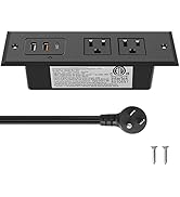CCCEI Recessed Power Strip with 20W USB C Port, Fast Charging USB A Port Desk Outlet, Furniture H...