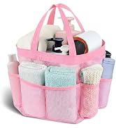 Attmu Mesh Shower Caddy Portable, Quick Dry Hanging Shower Tote Bag for College Dorm Room Essenti...