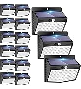 Solar Outdoor Lights - 138 LED, 15 Packs with Motion Sensor &amp; 3 Lighting Modes - Waterproof, Sola...