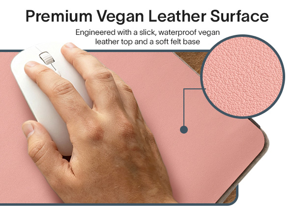 premium vegan leather surface waterproof leatherette faux felt base nordik design desk blotter pad
