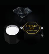 10X Gem loupe Jewelers Magnifier Jewelry Magnifying Glass Gemstone Inspection Tool LED UV Light S...