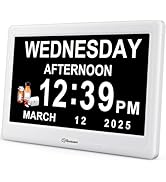 Soobest 12” Dementia Digital Clock for Seniors Extra Large, 20 Alarm Reminders Date Day Time Disp...