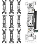 Faith White Toggle Light Switch, Single Pole Standard Wall Switch, 15 Amp Switch Toggle, Groundin...