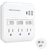 USB C Multi Plug Outlet Surge Protector with Individual Switch, USB Wall Charger Multiport, 3 AC ...