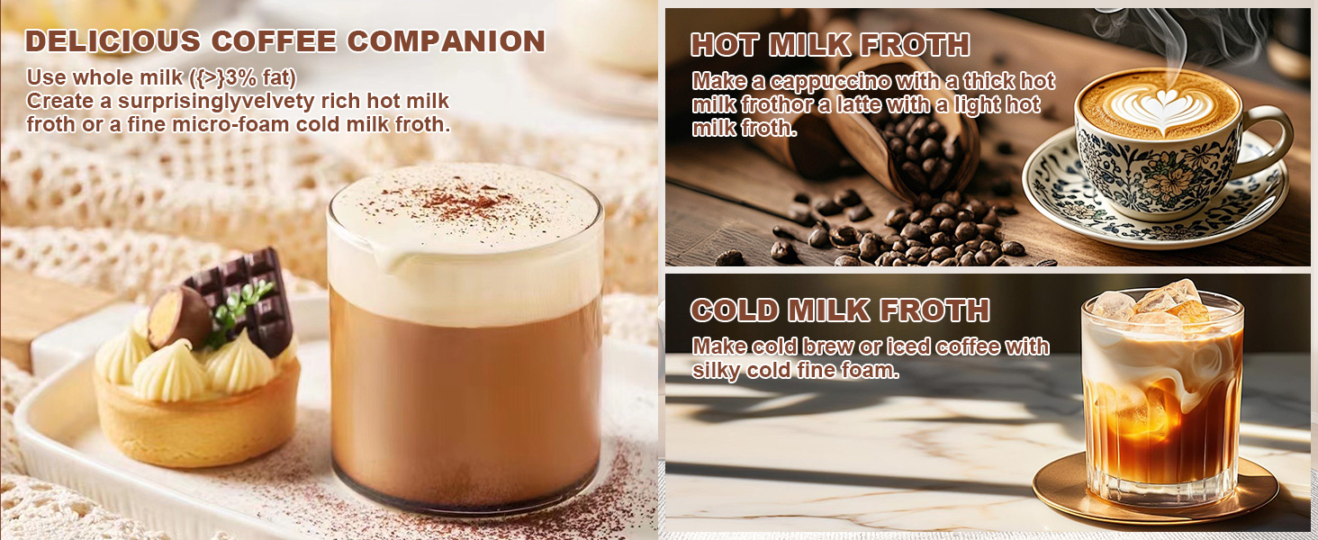 Electric Milk Frother Automatic Hot &amp; Cold Foam Maker