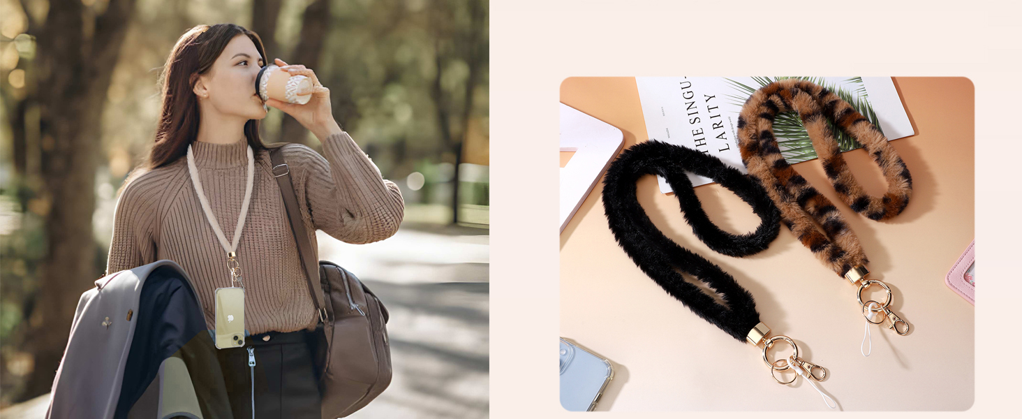 Cute Fuzzy Key Lanyard