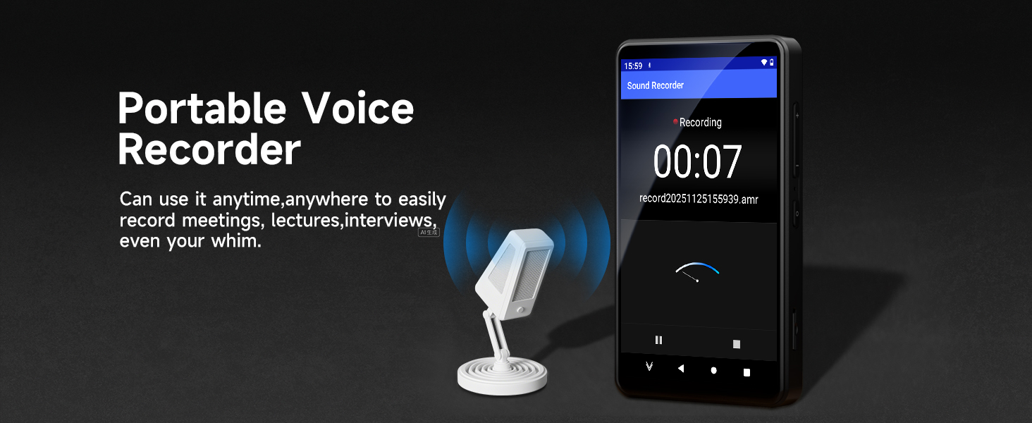 MP3 Music Player with Portable Voice Recorder