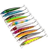 OriGlam 10pcs Minnow Fishing Lures Crankbaits, Fishing Lures Fishing Hard Baits Swimbaits, Minnow...