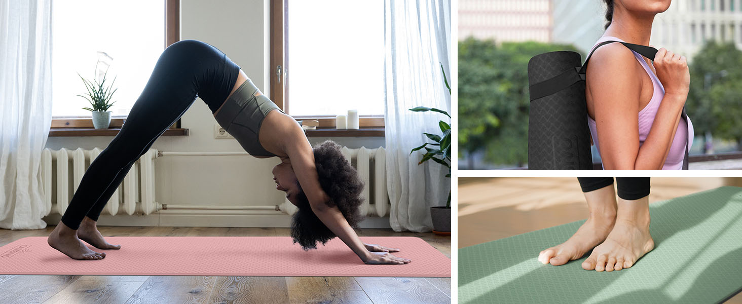 yoga mat thick workout exercise mats fitness women pilates home wide men kids non slip travel matt 