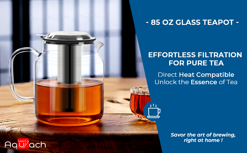 Glass Teapot with Stainless Steel Removable Infuser