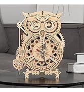 ROKR 3D Wooden Puzzles for Adults Mechanical Clock Kits-Owl Clock, DIY Clock Model Building Kits ...