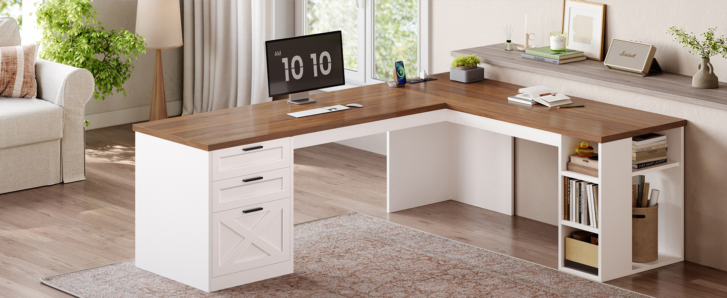 home office desk with drawers