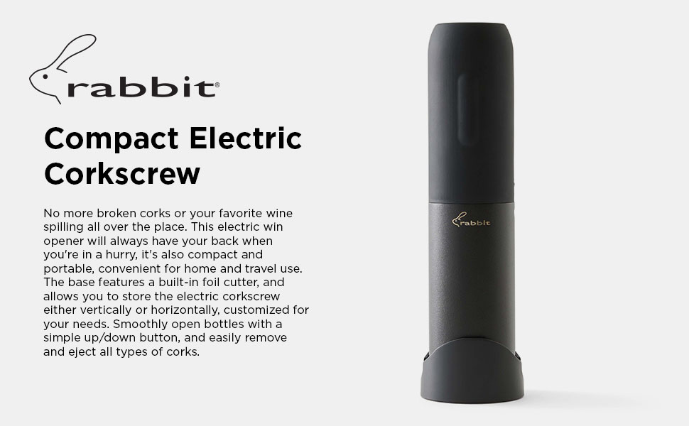 Rabbit Wine Compact Electric Corkscrew