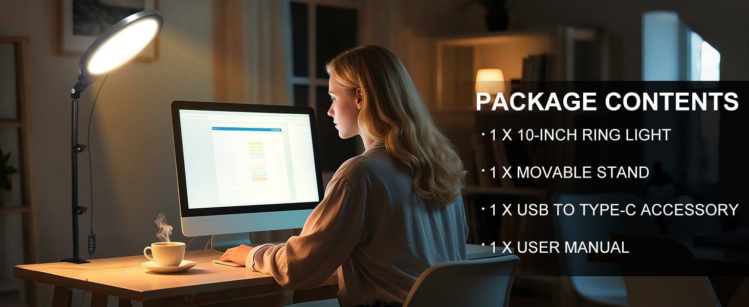 desk ring light with stand