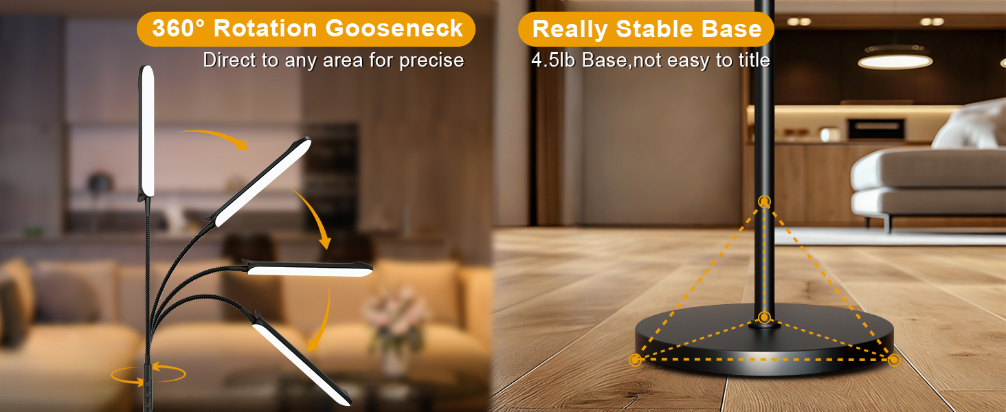 floor lamp-flexible roration and stabe base