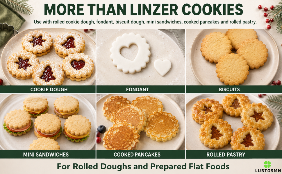 Use with rolled cookie dough,fondant,biscuit dough,mini sandwiches