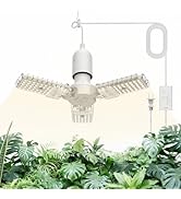 SANSI Hanging Grow Lights for Indoor Plants, 30W High PPFD Full Spectrum with Timer, 180° Adjusta...