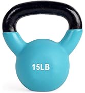 LIONSCOOL Neoprene Coated Cast Iron Kettlebell Weight, All-Purpose Solid Kettlebell for Full Body...