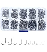 ELLYCIO 500PCS Small Fishing Hooks, High Carbon Steel 10 Sizes for Freshwater Saltwater