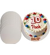 Mr Miracle Cake Boards 10 Inch Round - White Disposable Cake Plates, Pack of 10 - Sturdy Grease-P...