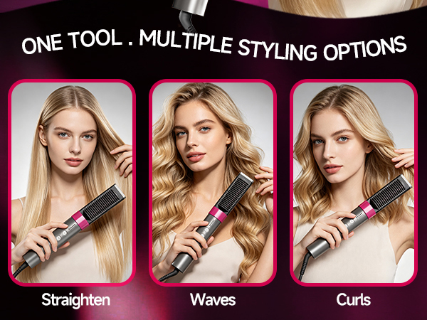 KSKIN Plasma Hair Straightener Brush, Ceramic Heated Straightening Comb