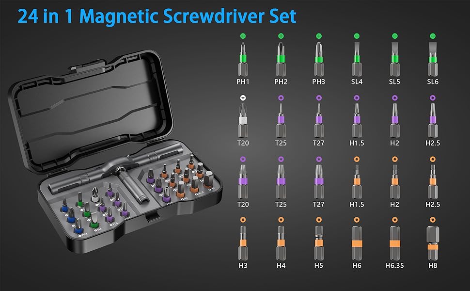 24 in 1 Magnetic Screwdriver Set