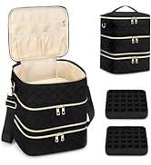 KZAOPZ Nail Polish Organizer Case, 3 Layers Nail Polish Case with Dividers,Detachable Nail Polish...