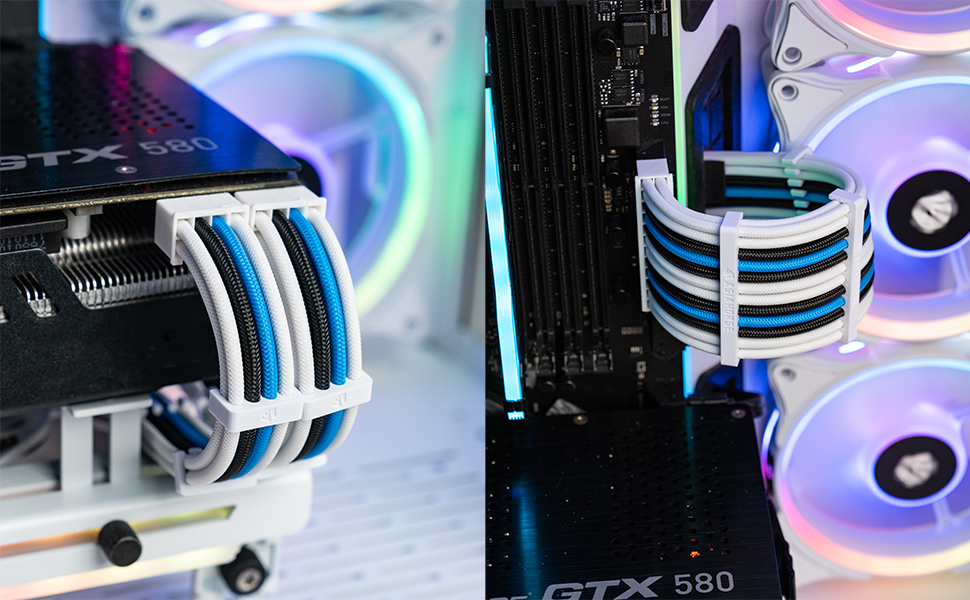 AsiaHorse White Connector PSU Extension Cable