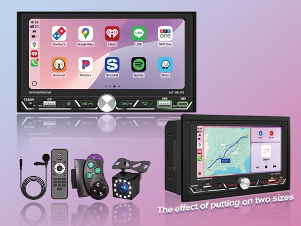 6.8 inch wireless double din car stereo