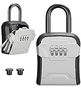 Puroma Lock Box, Key Lock Box Wall Mount &amp; Portable Combination Lockbox with Resettable Code, Sec...