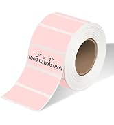 HUOJI 2x1 Thermal Labels, 1000 Labels/Roll, Thermal Printer Labels for Barcode, Packaging, Envelo...