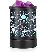 inrorans Sun Moon Star Electric Oil Warmer Black Metal Wax Warmer for Scented Wax with 7 Colors C...
