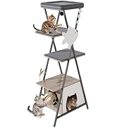 HavenlyYouth Large Cat Tree Multi-Level, Modern Cat Tower with Caves, Condo and Plush Hammock for...