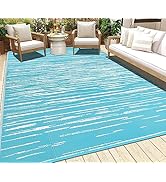 Outdoor Rug for Patios Clearance 6'x9' Reversible Patio Mat Waterproof Outside Door Mat Camp...