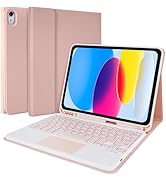 LAMA Touchpad iPad 10th Generation Case with Keyboard, Smart Detachable Keyboard Folio Cover for ...