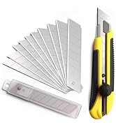 Scimaker 25MM Heavy Duty Utility Knife, Box Cutter with 10pcs SK-5 Retract Blades, Snap-Off Cutte...