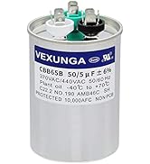 VEXUNGA 50/5 uF 50+5 MFD 370VAC or 440VAC Dual Run Start Round A/C Capacitor CBB65 CBB65B Air Con...