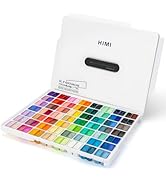 HIMI Gouache Paint Set, 112 Colors x 12g Twin Jelly Cup Design in a Carrying Case, Non-Toxic Pain...