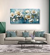 White Flower Pictures Canvas Wall Art for Living room Office Bedroom Wall Decor,Abstract Wall Art...