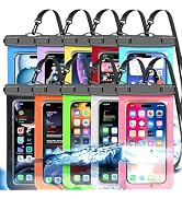 Famoby 10 Pack Multicolor Waterproof Phone Pouch,Cell Phone Waterproof Case Dry Bag,Protection Le...