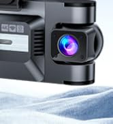 360 Degree View 4 Channel Dash Cam Front and Rear Inside Left Right: 4K Dash Camera for Cars 128G...