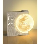 INSSISAIN Sunrise Alarm Clock for Bedrooms - Auto-Rotating Moon Lamp with Wake-Up Light & Night L...