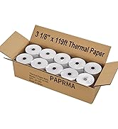 3 1/8&amp;#39;&amp;#39; x 119ft Thermal Paper Receipt Rolls, PAPRMA Thermal POS Paper Cash Register Paper Rolls f...
