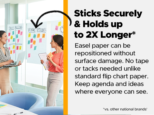 Sticks securely &amp; holds up to 2X longer