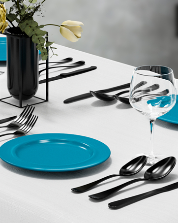 black silverware