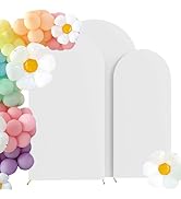 HAINARverS Set of 3 Wedding Arch Cover 6FT,6.6FT,7.2FT Spandex Fitted Stretchy Arch Stand Covers,...